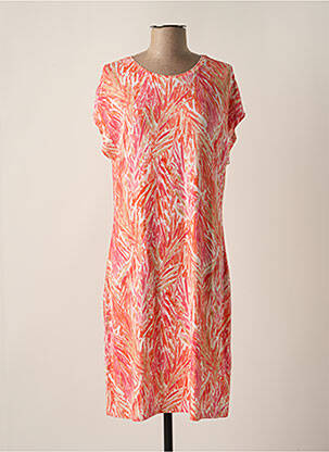 Rochie midi imprimeu fantezie mâneci scurte portocalie HAJO femeie