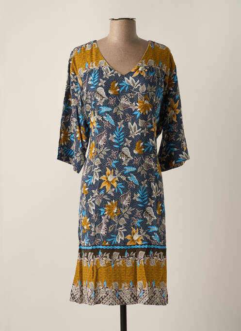 Rochie midi mâneci 3/4 mâneci 3/4 albastru CHRISTINE LAURE femme