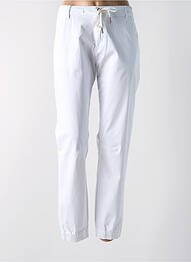 Pantalon chino țesătură poplin mărime normală alb YES.ZEE femme