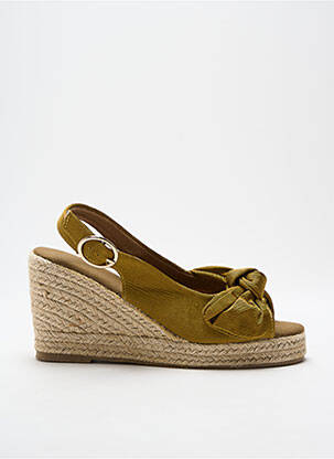 Espadrile țesătură satinată toc de 7 la 9 cm verde VERO MODA femeie