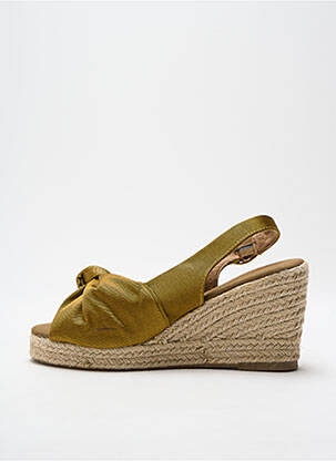 Espadrile țesătură satinată toc de 7 la 9 cm verde VERO MODA femeie