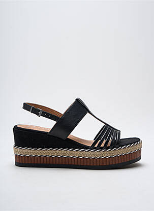 Espadrile țesătură satinată toc de 7 la 9 cm negru MARCO TOZZI femeie