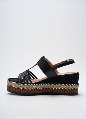 Espadrile țesătură satinată toc de 7 la 9 cm negru MARCO TOZZI femeie