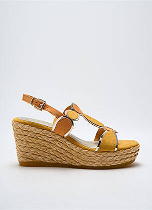 Sandale/pantofi decupați toc platformă toc de 7 la 9 cm galben MARCO TOZZI femeie