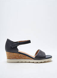 Sandale/pantofi decupați țesătură satinată toc de 4 la 6 cm albastru MARCO TOZZI femme