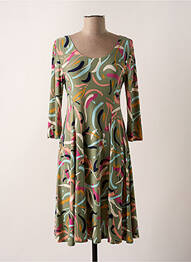 Rochie midi mâneci 3/4 mâneci 3/4 verde REVD'ELLE femeie