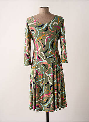 Rochie midi mâneci 3/4 mâneci 3/4 verde REVD'ELLE femeie