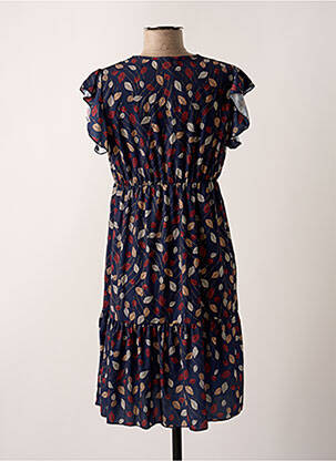 Rochie scurtă mâneci scurte mâneci scurte albastru VICTORIA femeie