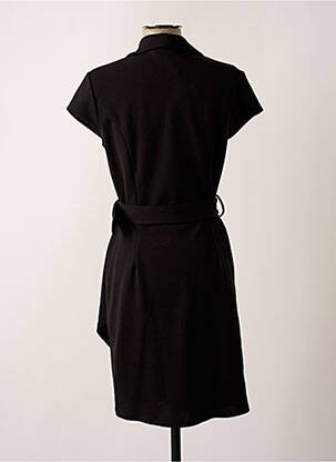 Rochie midi țesătură crep mâneci scurte negru LADY LOL femeie