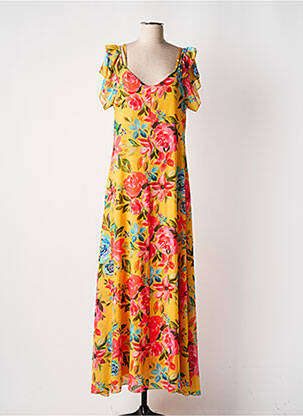 Rochie lungă galben VICTORIA femeie