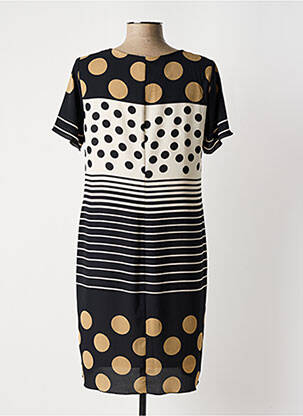 Rochie midi țesătură crep mâneci scurte negru TELMAIL femeie