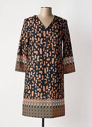 Rochie scurtă mâneci 3/4 mâneci 3/4 negru VICTORIA femeie
