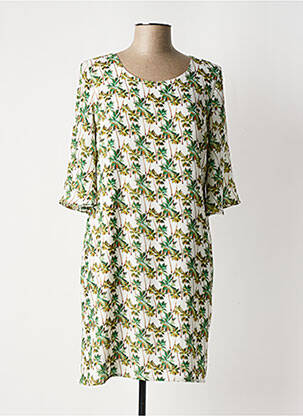 Rochie scurtă croială fluidă mâneci 3/4 verde SIGNE NATURE femeie