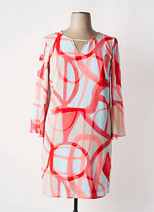 Rochie scurtă croială fluidă mâneci 3/4 roz SIGNE NATURE femeie