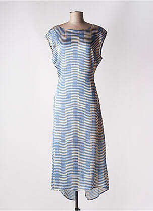 Rochie lungă mâneci scurte mâneci scurte albastru MUS & BOMBON femme