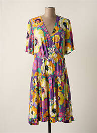 Rochie midi imprimeu floral mâneci scurte violet Y.A.S femeie