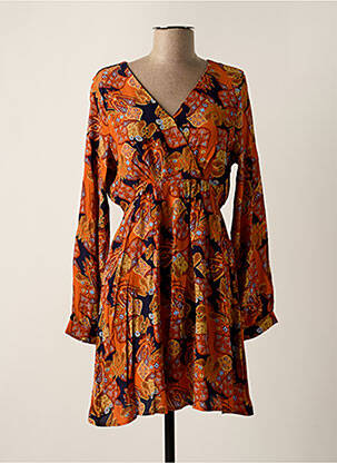 Rochie scurtă mâneci lungi mâneci lungi portocalie ARTLOVE femeie