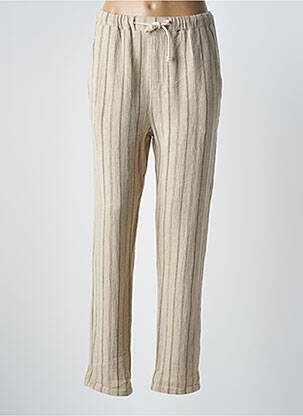 Pantalon drept talie elastică mărime normală verde INDI & COLD femeie