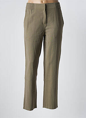 Pantalon chino închidere cu fermoar sub clapetă cu cârlig talie înaltă verde ARTLOVE femeie