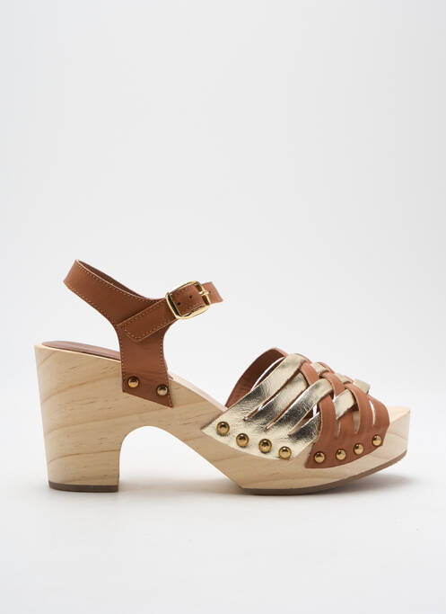 Sandale/Pantofi decupați maro COULEUR POURPRE femeie