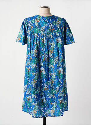 Rochie scurtă croială evazată mâneci scurte albastru AGATHE & LOUISE femeie