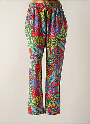 Pantalon drept țesătură crep talie înaltă roșu ROSE POMME femeie