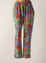 Pantalon drept țesătură crep talie înaltă roșu ROSE POMME femeie