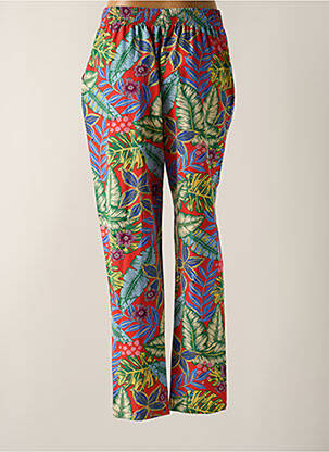 Pantalon drept țesătură crep talie înaltă roșu ROSE POMME femeie