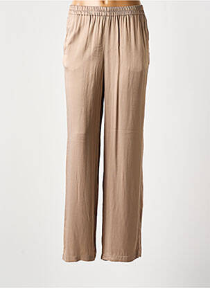Pantalon larg croială fluidă talie înaltă bej YAYA femeie