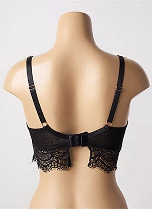 Sutien efect material satinat top sutien modelat negru ESCORT femeie