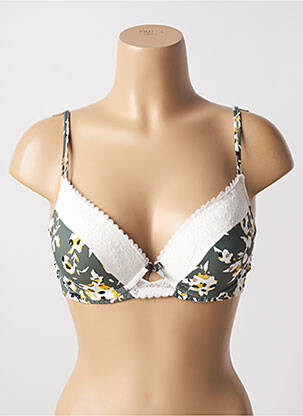 Sutien efect material satinat top sutien push-up verde ESCORT femeie