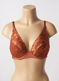 Sutien efect material satinat sutien cupe întregi cu decolteu înalt maro SANS COMPLEXE femme