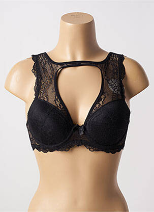 Sutien efect material satinat top sutien modelat negru ESCORT femeie