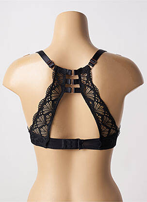 Sutien efect material satinat top sutien modelat negru ESCORT femeie