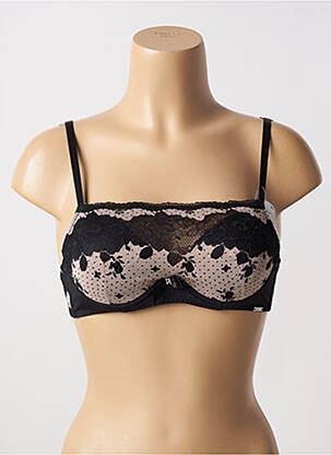 Sutien efect material satinat top sutien modelat negru STEFFY femeie