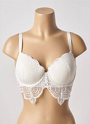Sutien efect material satinat top sutien modelat alb VALEGE femeie
