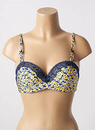 Sutien efect material satinat top sutien modelat galben ESCORT femeie
