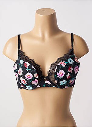 Sutien efect material satinat top sutien modelat negru MORGAN femeie