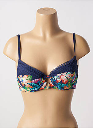Sutien efect material satinat top sutien modelat albastru MORGAN femeie