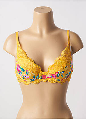 Sutien efect material satinat top sutien modelat galben MORGAN femeie