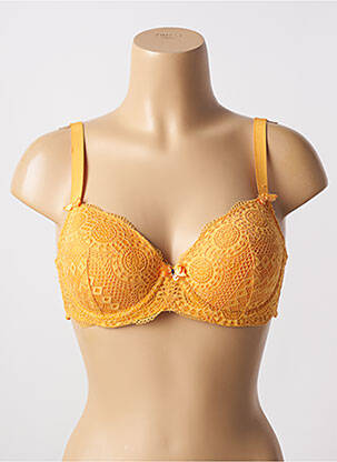 Sutien efect material satinat top sutien modelat galben ESCORT femeie