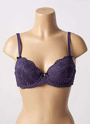 Sutien efect material satinat top sutien modelat violet ESCORT femeie