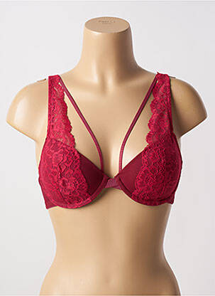 Sutien efect material satinat top sutien modelat roșu VALEGE femeie