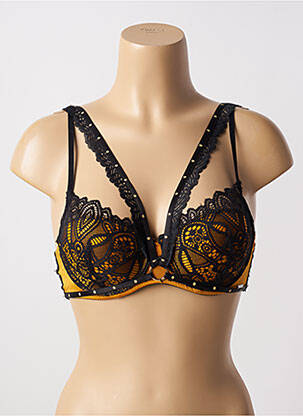 Sutien efect material satinat top sutien modelat negru STEFFY femeie