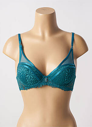 Sutien efect material satinat top sutien modelat albastru MORGAN femeie