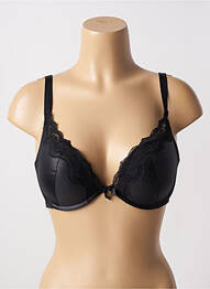 Sutien efect material satinat top sutien push-up negru VALEGE femme