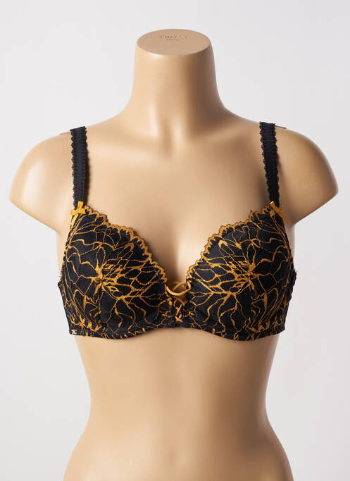 Sutien efect material satinat top sutien modelat negru VALEGE femme