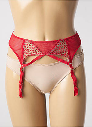 Corset/jartieră efect material satinat roșu VALEGE femeie