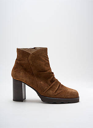 Botine/ghete nubuc toc de 4 la 6 cm maro GADEA femeie