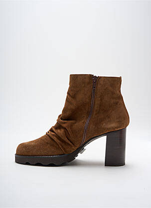 Botine/ghete nubuc toc de 4 la 6 cm maro GADEA femeie